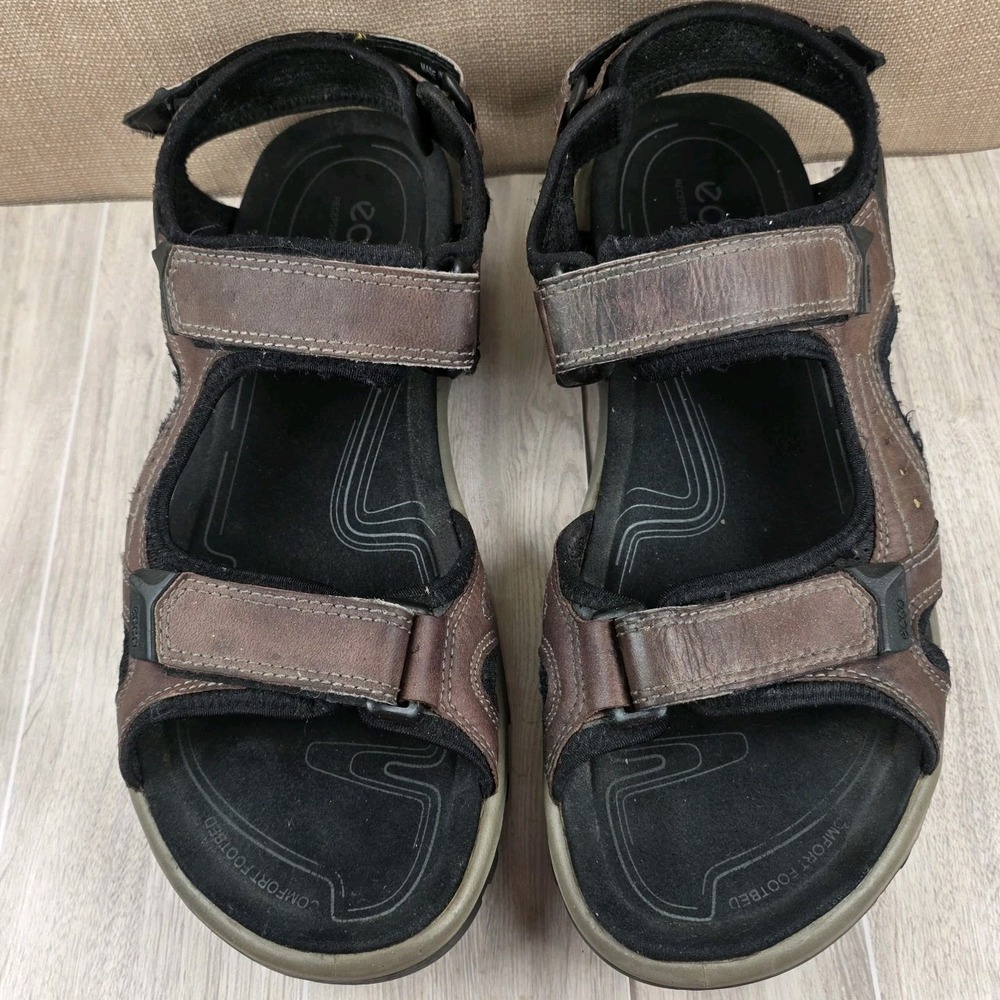 Ecco Yucatan Mens EU 45 US 11-11.5 Beige Beach Walking Outdoor Offroad Sandals